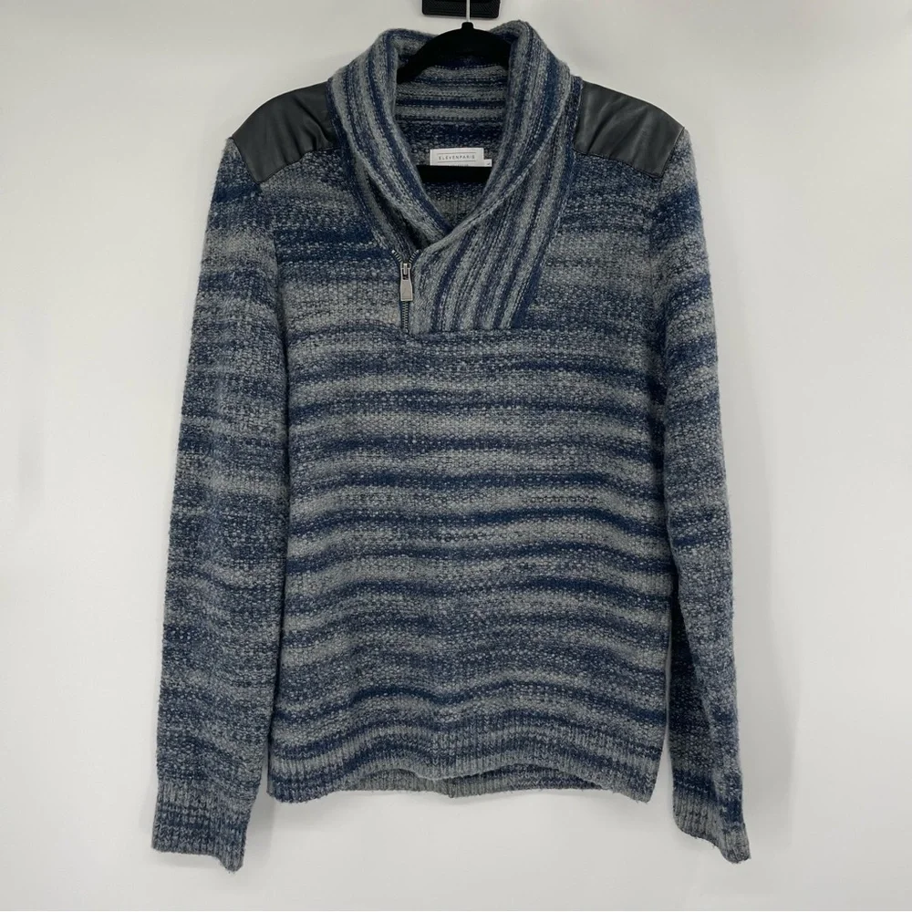 Eleven Paris Shawl Neck Wool Blend Sweater